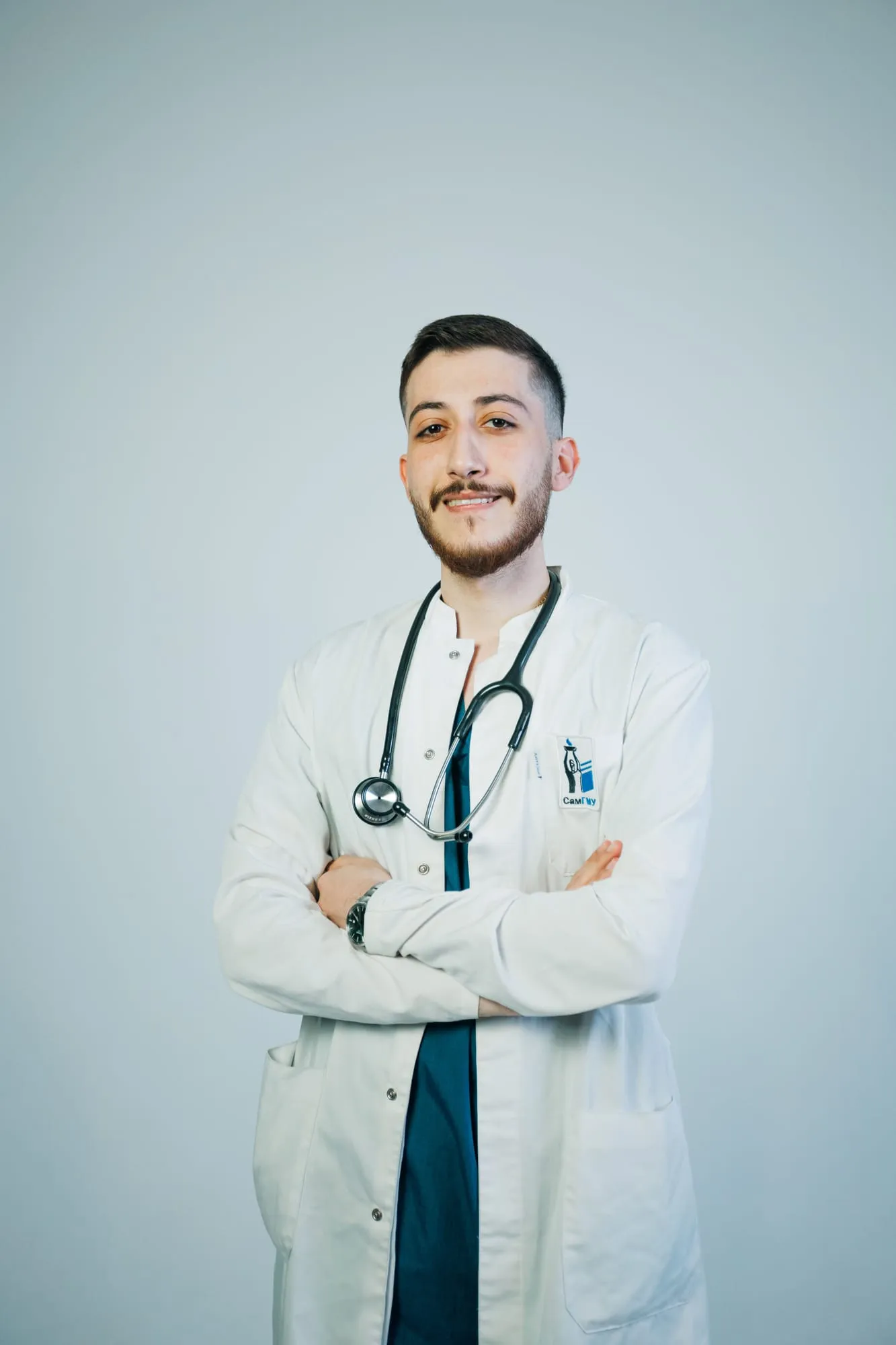 Portrait of a male doctor with a stethoscope